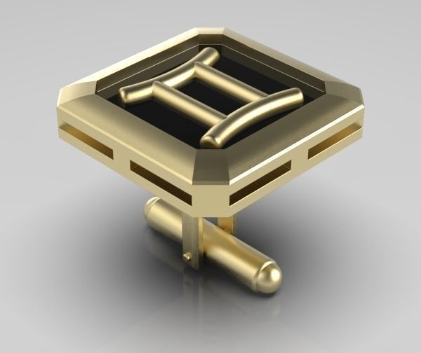 Gemini Cufflink 3D print model_4