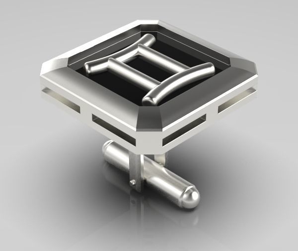 Gemini Cufflink 3D print model_9
