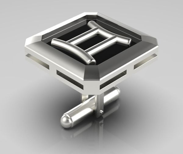 Gemini Cufflink 3D print model_8