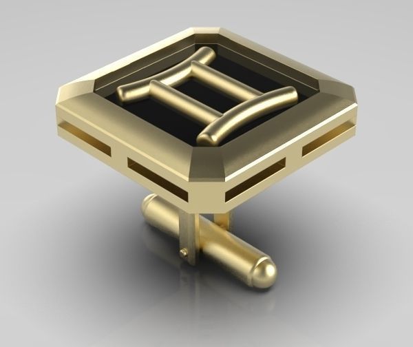 Gemini Cufflink 3D print model_5