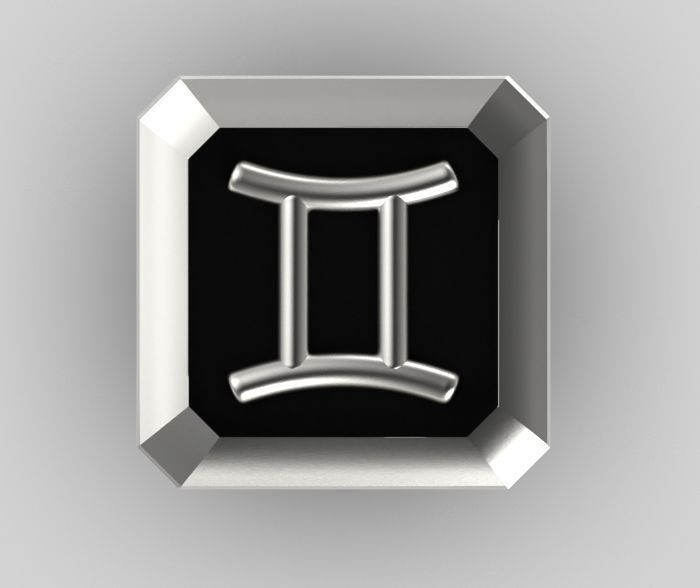 Gemini Cufflink 3D print model_1