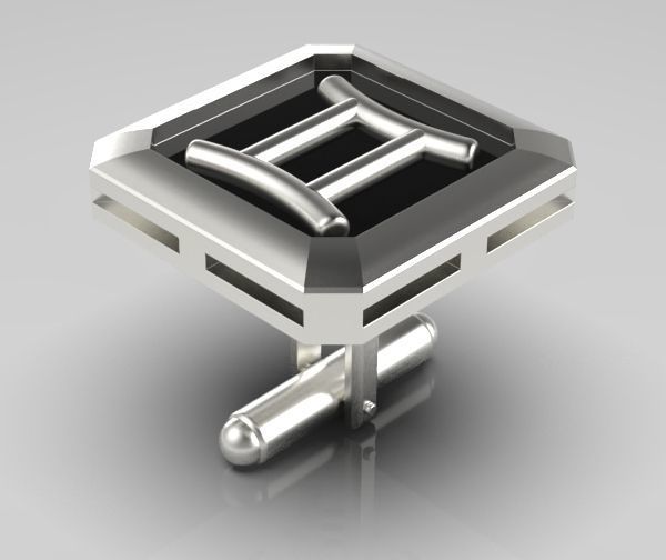 Gemini Cufflink 3D print model_7