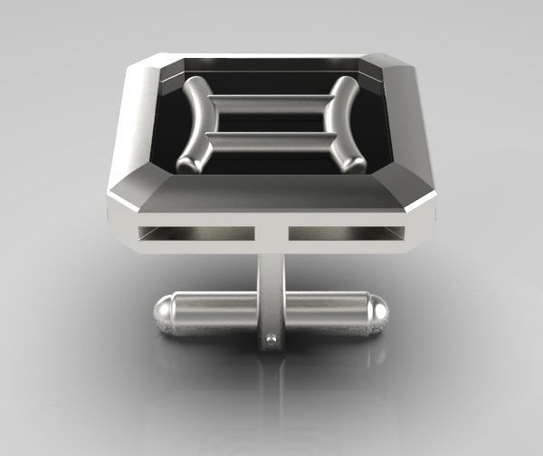 Gemini Cufflink 3D print model_16