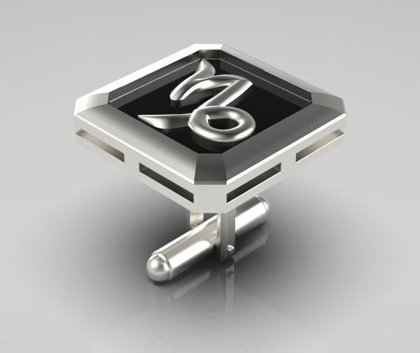 Capricorn Cufflink 3D print model_8