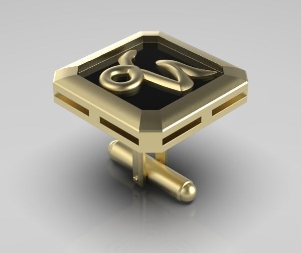 Capricorn Cufflink 3D print model_7