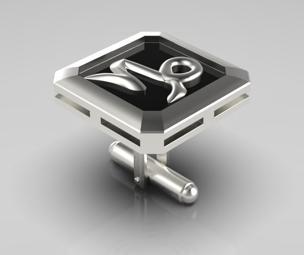 Capricorn Cufflink 3D print model_12