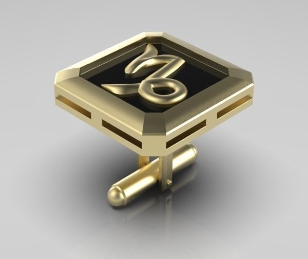 Capricorn Cufflink 3D print model_5