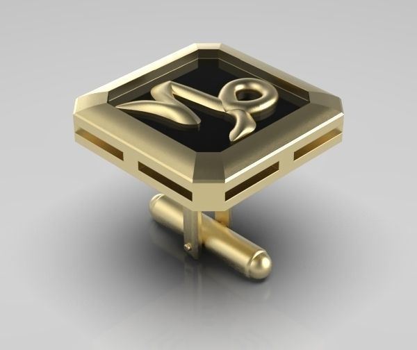 Capricorn Cufflink 3D print model_6
