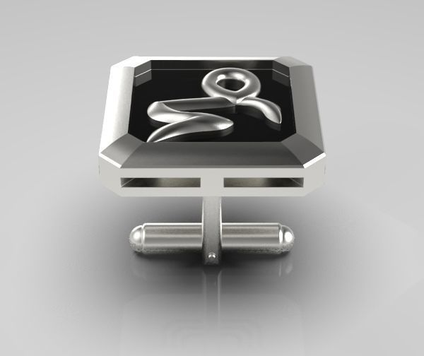 Capricorn Cufflink 3D print model_16