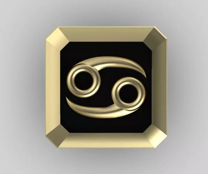 Cancer Cufflink 3D print model_0