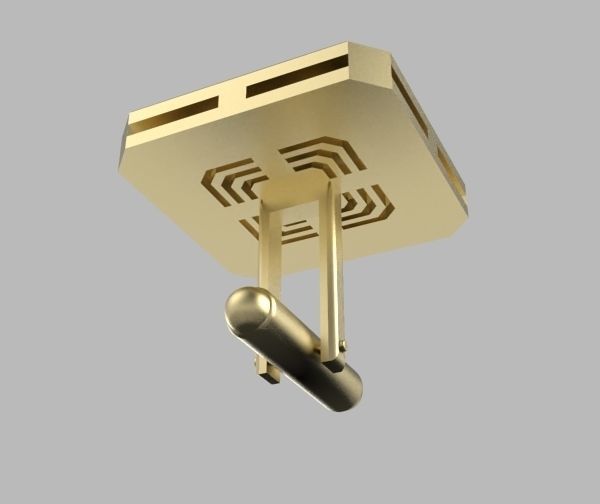 Cancer Cufflink 3D print model_23