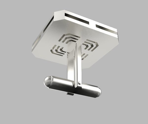 Cancer Cufflink 3D print model_25