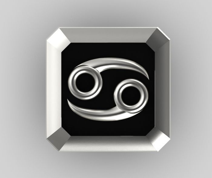 Cancer Cufflink 3D print model_1