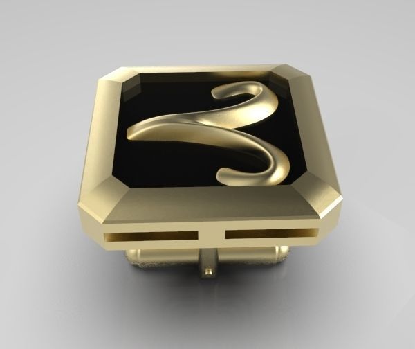 Aries Cufflink 3D print model_12