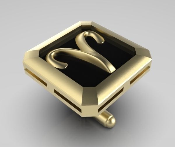 Aries Cufflink 3D print model_6