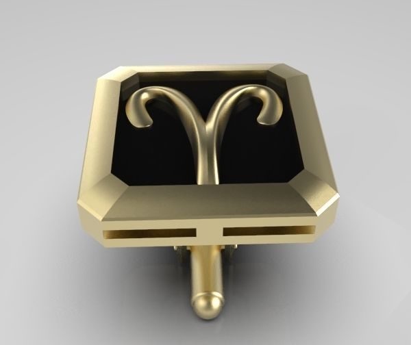 Aries Cufflink 3D print model_13