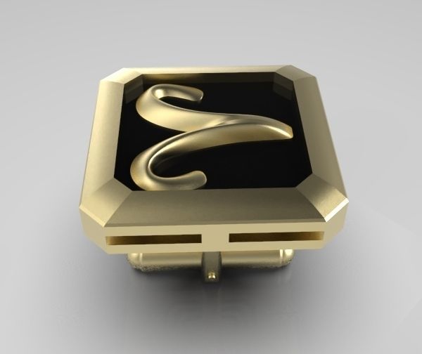 Aries Cufflink 3D print model_11