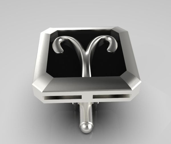 Aries Cufflink 3D print model_19