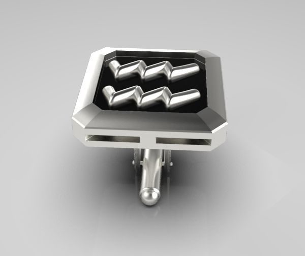 Aquarius Cufflink 3D print model_17