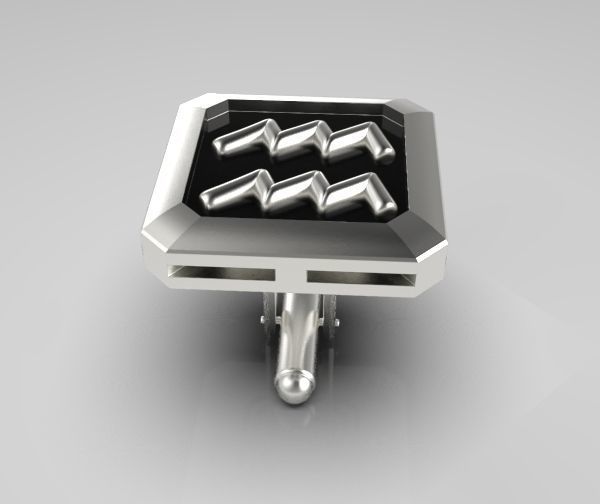 Aquarius Cufflink 3D print model_16