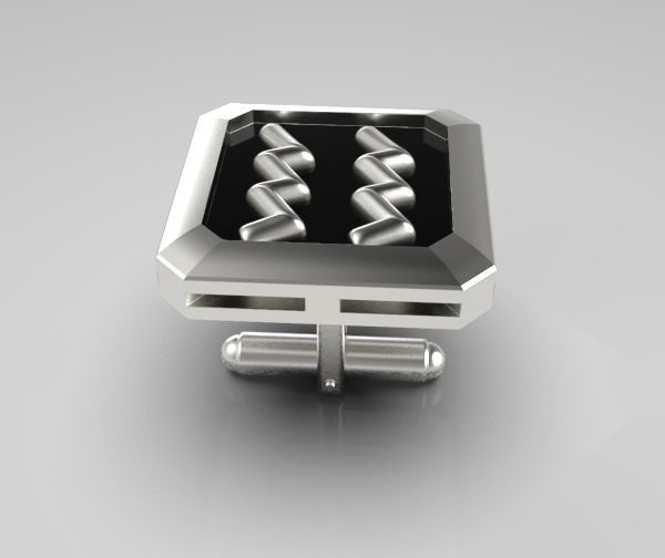 Aquarius Cufflink 3D print model_19