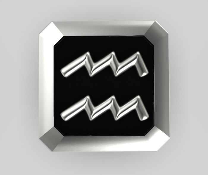 Aquarius Cufflink 3D print model_1