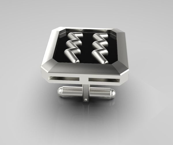 Aquarius Cufflink 3D print model_18