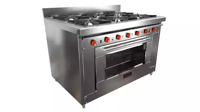 Stove Kitchen Industrial 3D model