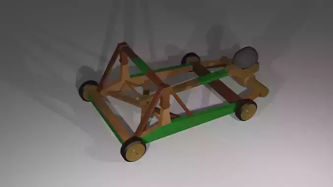 Medieval War Catapult Lowpoly