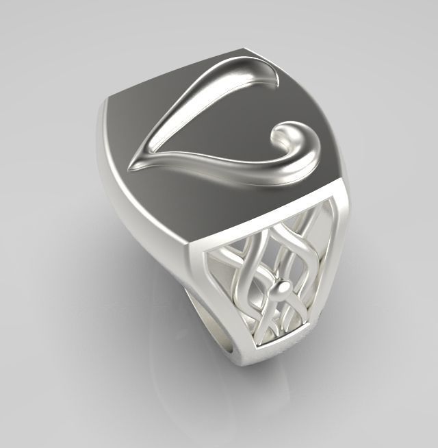 Alphabet Latin V 3D print model_15