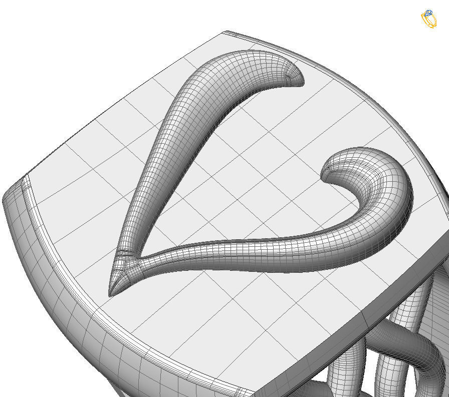 Alphabet Latin V 3D print model_20