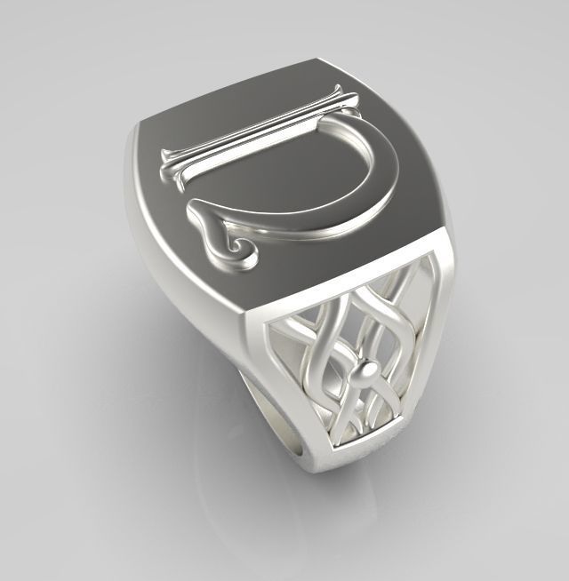 Alphabet Latin U 3D print model_11