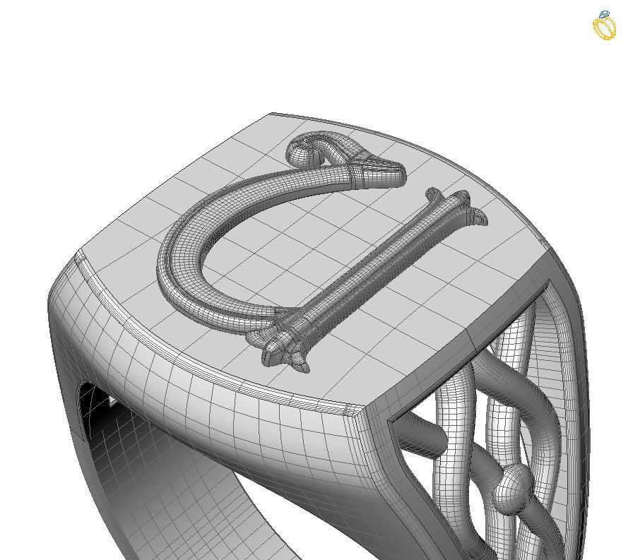 Alphabet Latin U 3D print model_20