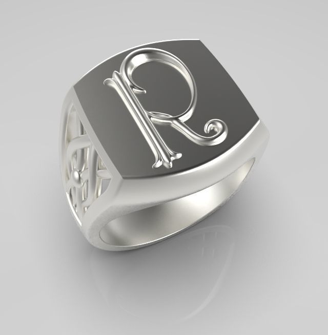 Alphabet Latin R 3D print model_13