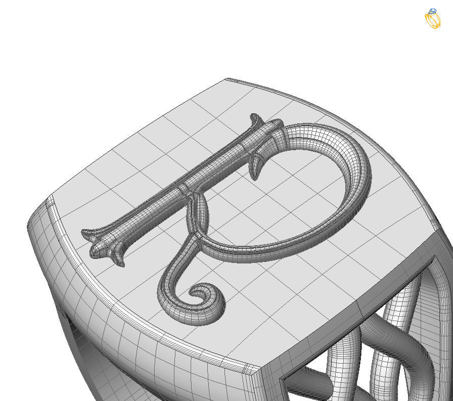 Alphabet Latin R 3D print model_20