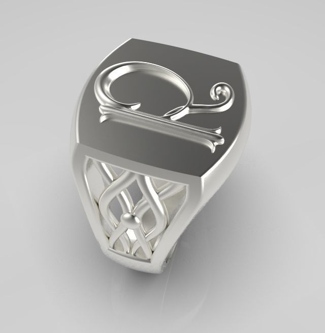 Alphabet Latin R 3D print model_12