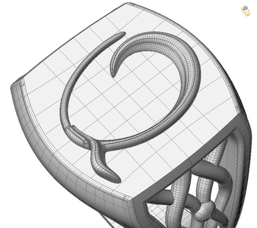 Alphabet Latin Q 3D print model_20