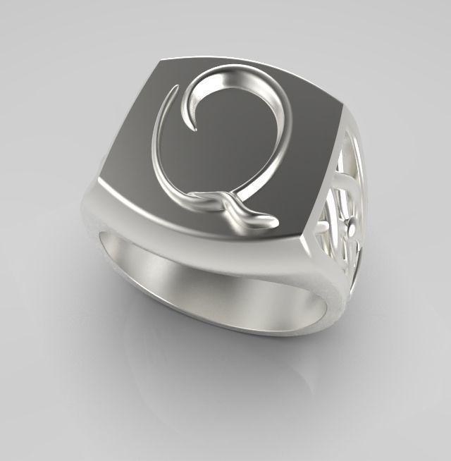 Alphabet Latin Q 3D print model_14