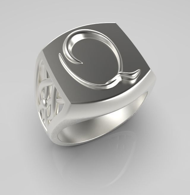 Alphabet Latin Q 3D print model_13