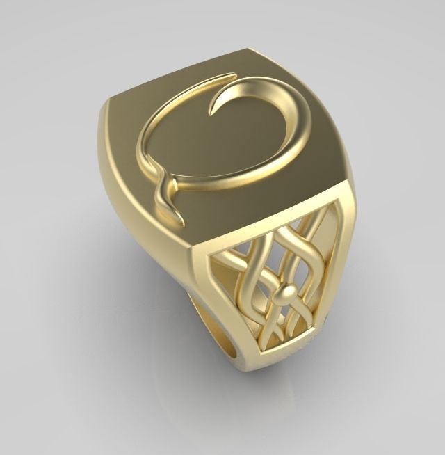 Alphabet Latin Q 3D print model_7