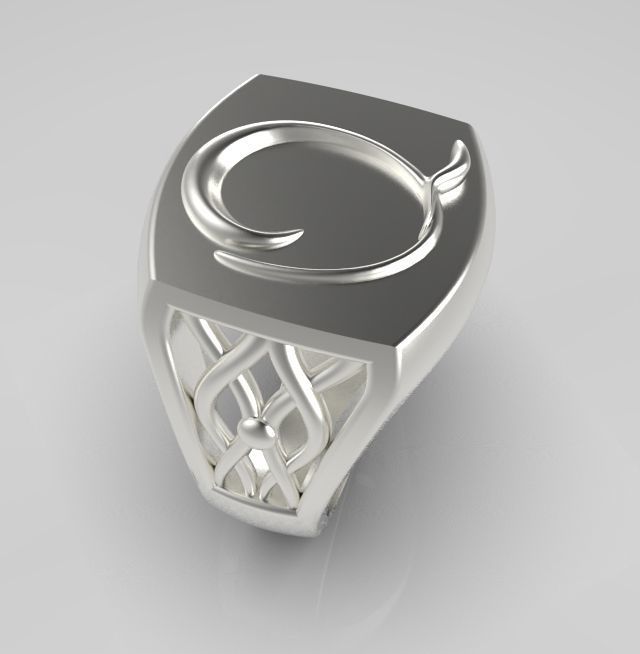 Alphabet Latin Q 3D print model_12