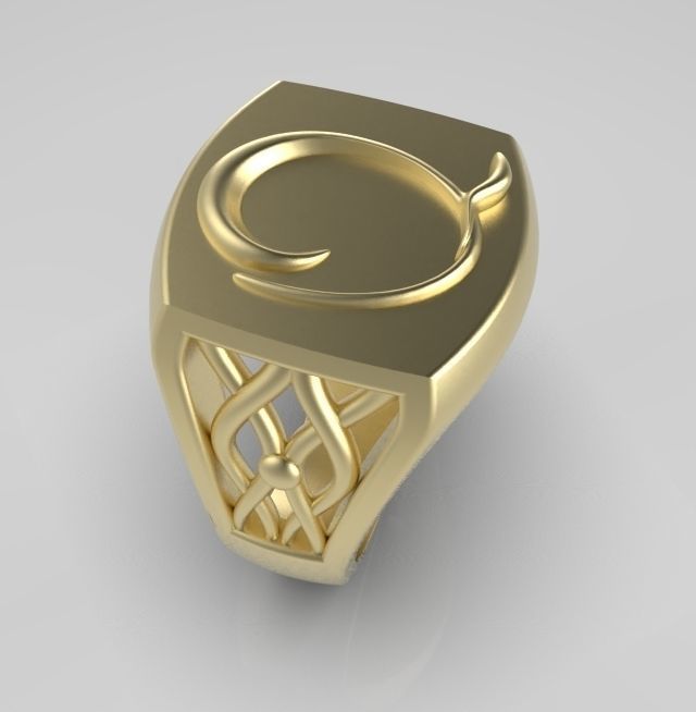 Alphabet Latin Q 3D print model_5