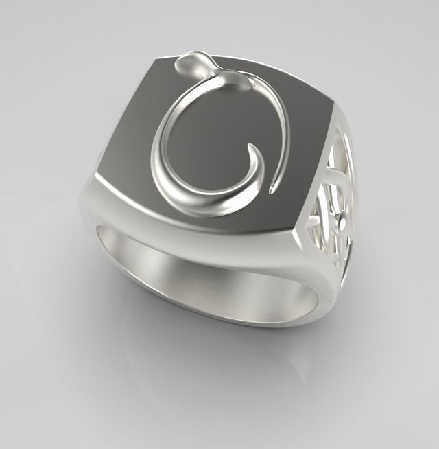 Alphabet Latin Q 3D print model_10