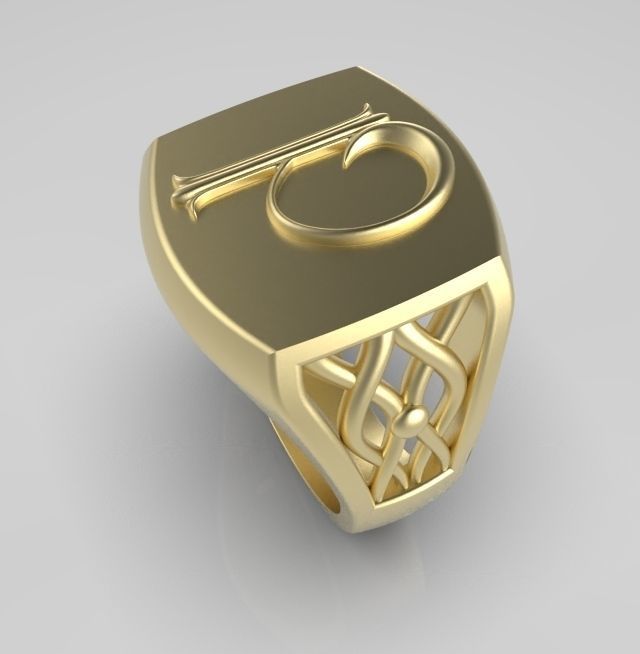 Alphabet Latin P 3D print model_7