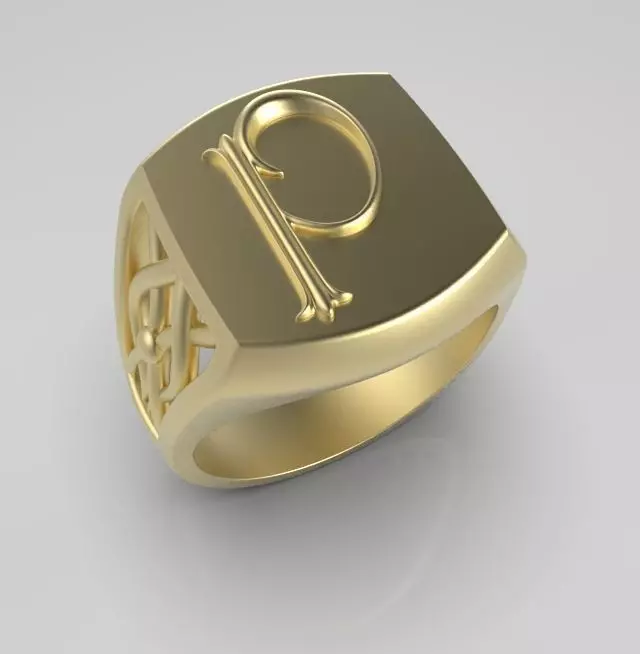 Alphabet Latin P 3D print model_0