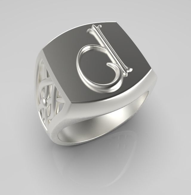 Alphabet Latin P 3D print model_9