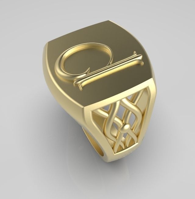 Alphabet Latin P 3D print model_4