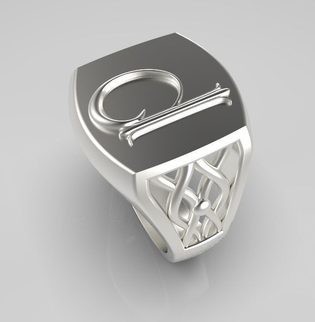 Alphabet Latin P 3D print model_11