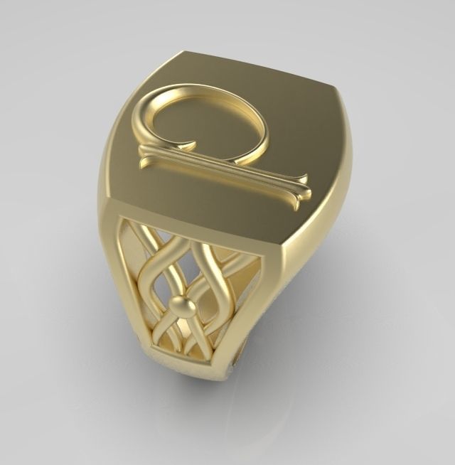 Alphabet Latin P 3D print model_5