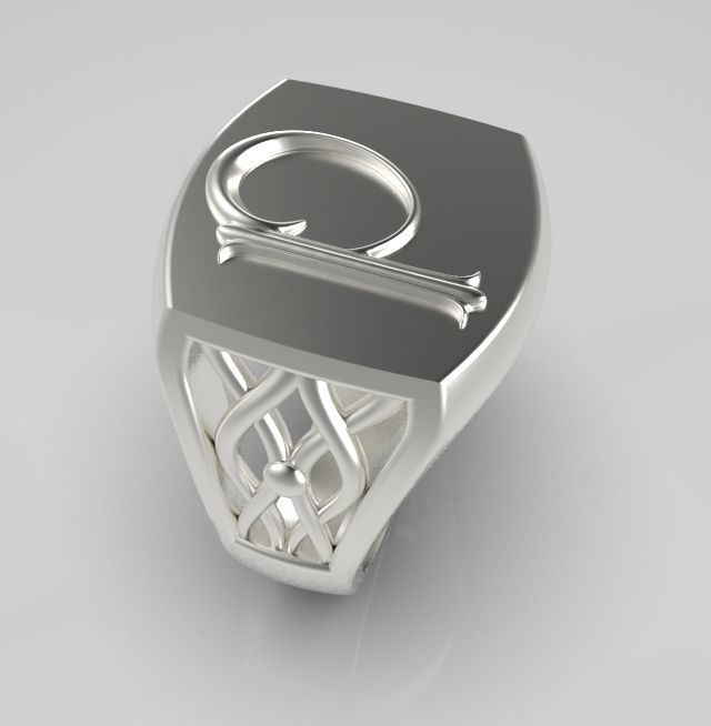 Alphabet Latin P 3D print model_12